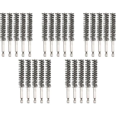 25X Brosse Métallique de Brosse D'Alésage D'Acier Inoxydable pour La Brosse Métallique de Nettoyage de Perceuse Brosse D'Acier Inoxydable avec La Poignée de Tige Hexagonale (1/5)