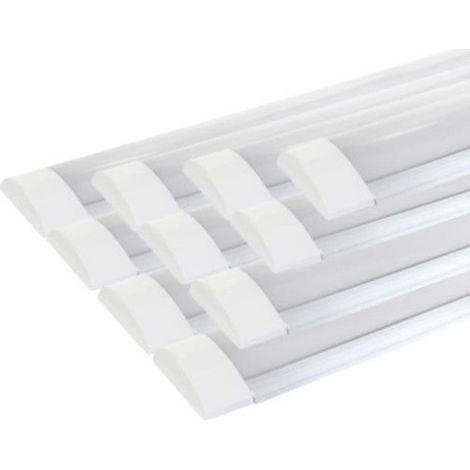 Silamp – Pack de 10 réglettes LED 150cm 48W – Blanc chaud 2300K – Éclairage puissant pour grands espaces – Branchement direct 220V
