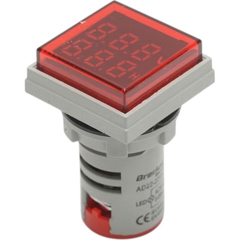 Voltmetro digitale e indicatore di frequenza LED rosso 0-99Hz/50-500V AC Ø 22mm Breckner Germany (1/4)