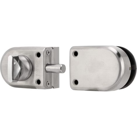 Verrou de porte coulissante à double ouverture pour salle de bain - Verre (1/5)