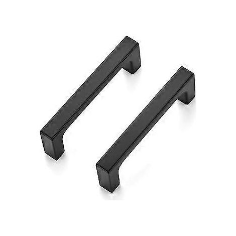 30er-Pack massive, 7,6 cm große quadratische Küchenschrankgriffe, mattschwarze Schrankgriffe, Schubladengriffe, Küchenschrankbeschläge, flache schwarze Küchengriffe