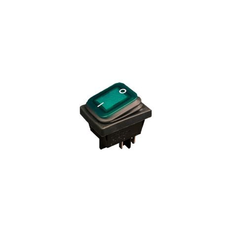 Bouton à bascule lum 250V étanche 22x30mm, bipolaire 2NO, ON/OFF noté / 090 222