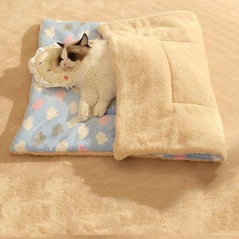 Tapis chauffant pour animaux - couverture de couchage pour chats - tapis chauffant auto-chauffant et moelleux pour chatons - tapis pour chiots (1/5)