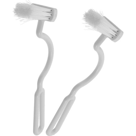 2 brosses WC, blanc, pour entretien WC et cuvette et rebords (1/5)