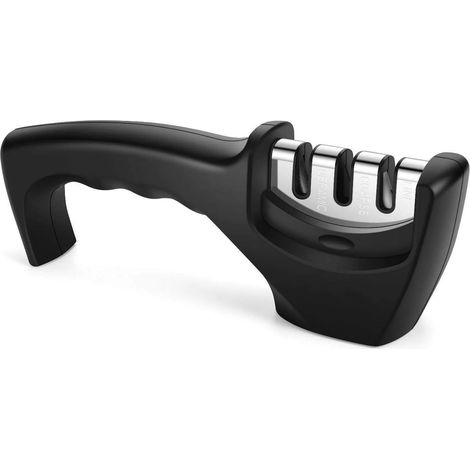 Afilador De Cuchillos MINKUROW, Diseño Ergonómico Profesional 3 En 1 Sistema Manual Afilador De Cuchillos, Afiladores Manuales Antideslizantes (1/5)