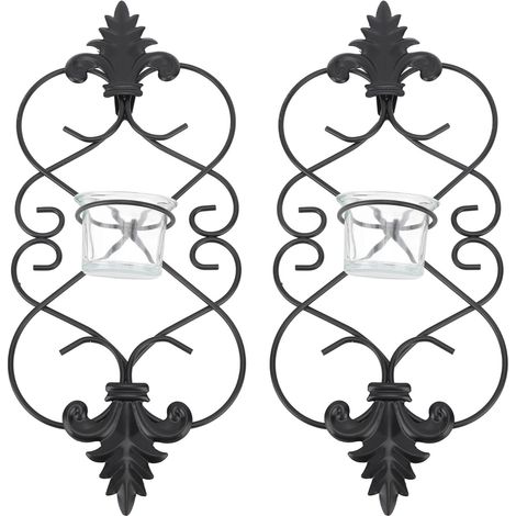 2 suspensions murales en fer pour bougies, porte-bougies muraux, décoration maison mariage événements (1/5)