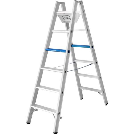 Iller Stufen Stehleiter Alu Ergo Plus eloxiert 2x4 Stufen