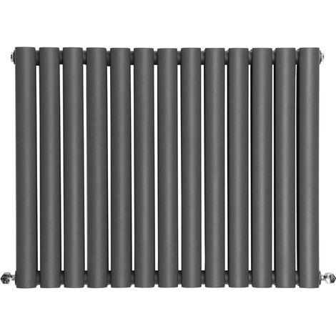 Warmehaus Oval Anthracite Radiator Horizontal Double 600x767mm (1/4)