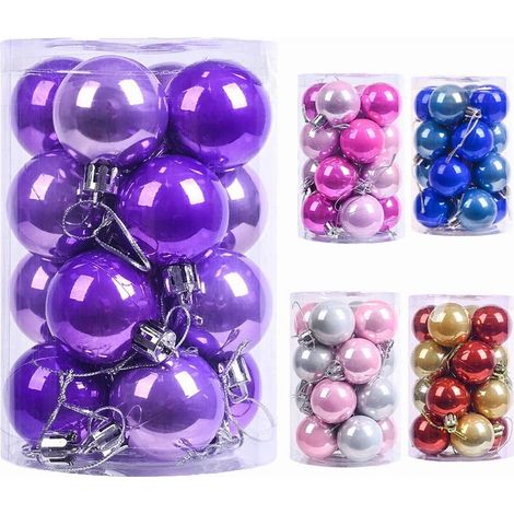 Boule De Noel - 16 Pièces - 40 mm - Flocage Doux - Pour Arbre De Noël Mur Porte Cheminée - Lot Décoratif (1/5)