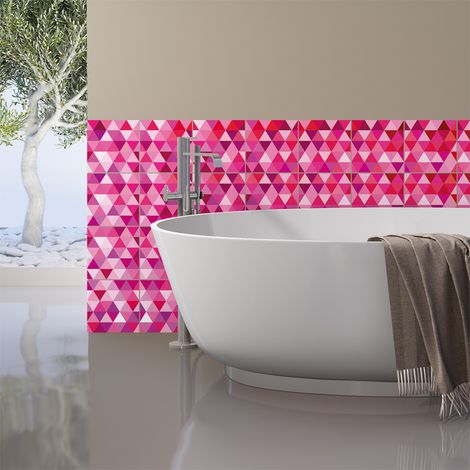 Sticker Mural Carrelage adhésif Cuisine Salle de Bain - 60 STICKERS CARREAUX DE CIMENT SCANDINAVE PINK BALTIQUE - 60stickers10x10cm (1/5)