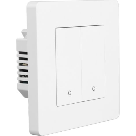Interrupteur Lumineux Zigbee 2 Boutons Minuterie Variateur Contrôle Inversé Double Panneau Blanc AC100-240V (1/5)