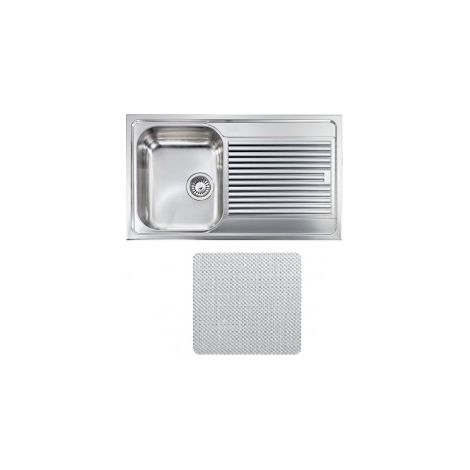CM 010253.S1.01.2018 Zenith Plus Lavello da incasso 1 vasca con gocciolatoio a destra Acciaio inox microdecoro antigraffio (86x50 cm) colore Inox (1/5)