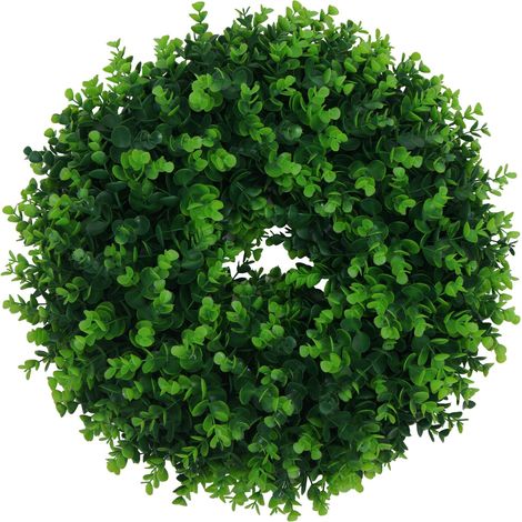 Couronne artificielle HWC-O97, couronne de porte, couronne de table, buis décoratif, intérieur/extérieur, Diam. 45 cm (1/2)