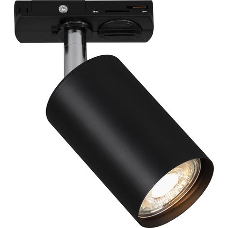 Système de rail Spotlight, orientable, pivotant, combinable, accessoire, Tracklight, spot, GU10, spot de plafond, projecteur, plafonnier, 138x38x55 mm (LxlxD), noir (1/5)