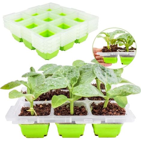 Plateaux de semis réutilisables et durables, caisses de semis pour serres d'intérieur, adaptés aux plantes de jardin. (1/4)