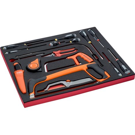 Bahco Fit&Go 3/3 Schaumstoffeinlage mit Werkzeugsatz Schraubendreher und Schneidwerkzeug - 17-tlg. (1/3)