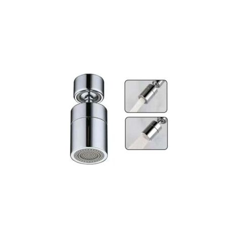 Aireador de grifo (plateado), boquilla giratoria de 360° para grifo de cocina, aireador de grifo de 2 modos para ahorrar agua, filtro aireador para fregadero de cocina - Crezuo (1/4)