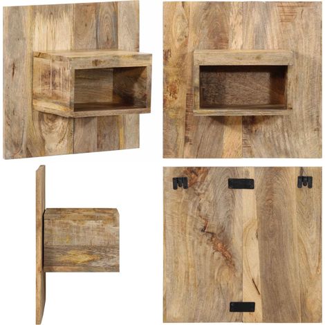 vidaXL Table de chevet 50x27x50 cm bois massif de manguier brut (1/5)