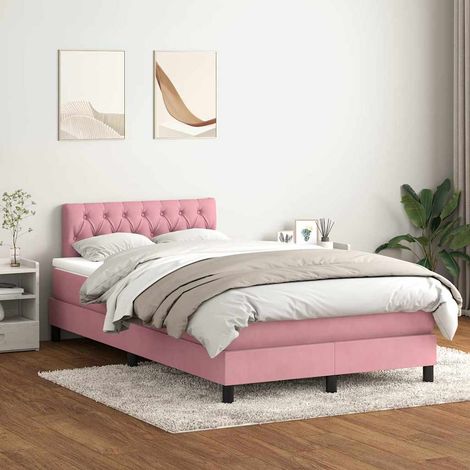 Boxspringbett mit Matratze Rosa 120x220 cm Samt