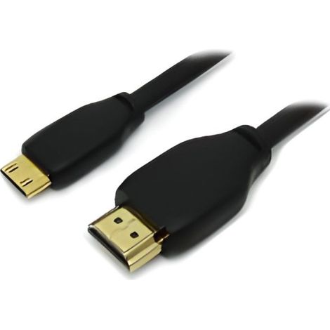 Câble Mini Hdmi Vers Hdmi - 1,80 M - Connecteur Type A Vers Type C - Pour Caméscope Et Appareil Hd - 1 Pièce