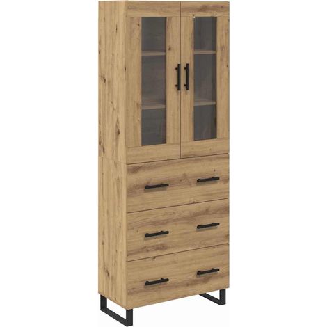 Maison Exclusive - Aparador alto 2 uds. Roble artisan 69,5 x 34 x (1/5)