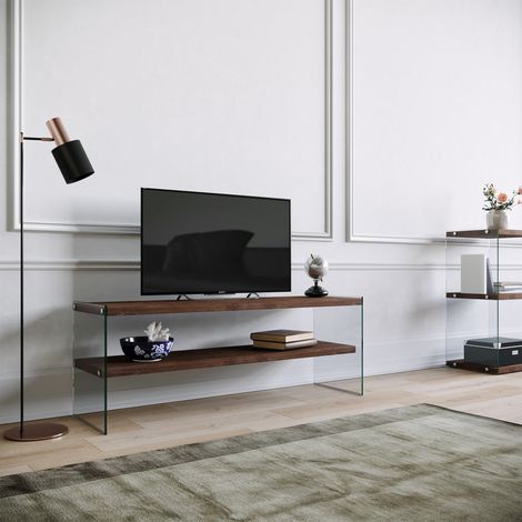 TV-Möbel Koralle dunkles Walnuss-Kiefernholz 120x45x35 cm (1/5)