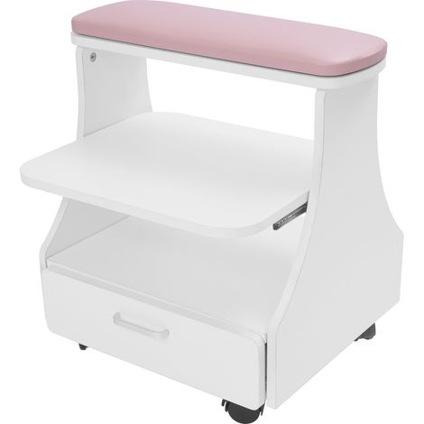 Chariot de coiffure portable, chariot de salon pour manucure et pédicure, adapté à la pédicure, à la manucure, aux massages et aux produits de salon, rose, capacité de charge de 50 kg (1/5)