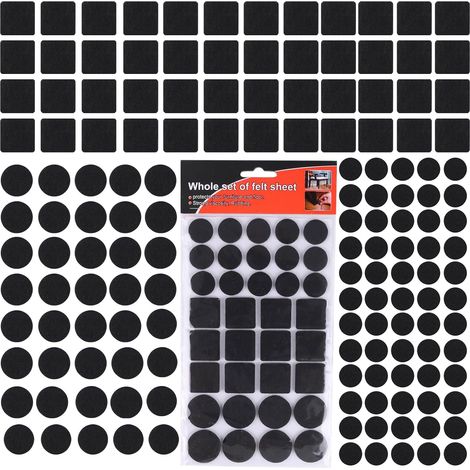 140pcs Patins Meubles 3 Tailles Patins en Feutre Noir Auto-Adhésifs (1/5)