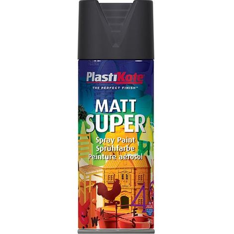 PlastiKote 440.0011102.076 Matt Super Spray Black 400ml PKT3101 (1/3)