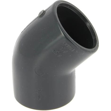 coude pvc pression - femelle / femelle - 45 degrés - diamètre 40 mm - c440f