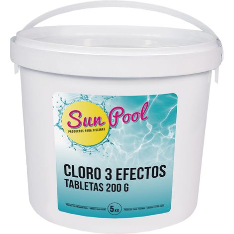 Cloro 3 efectos Sun pool T-200 Gr Quimicamp 5 Kg (1/3)