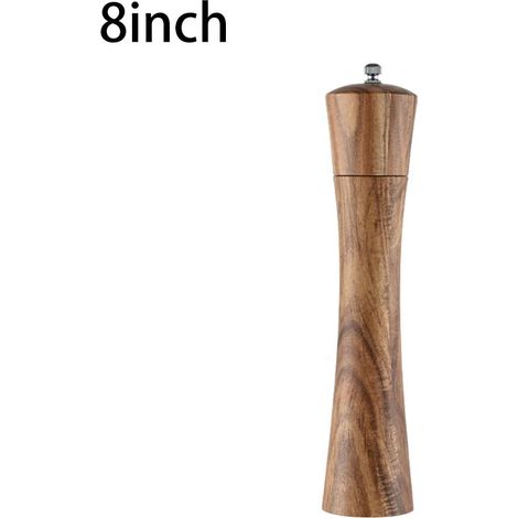 Moulin À Poivre - Bois D'Acacia - Réglage Fin À Grossier - Pour Cuisine Intérieure Et Extérieure - 6 Pouces (1/4)