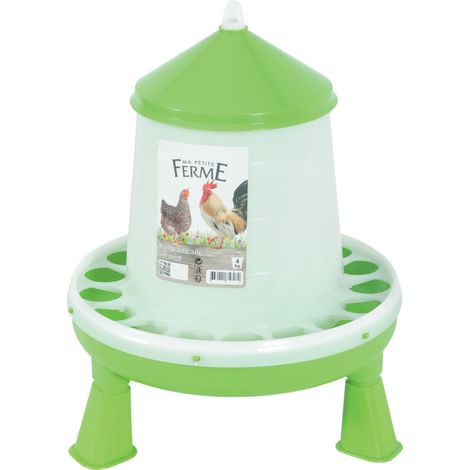 Mangeoire silo en plastique avec pieds, capacité 4 kg, basse cour - animallparadise