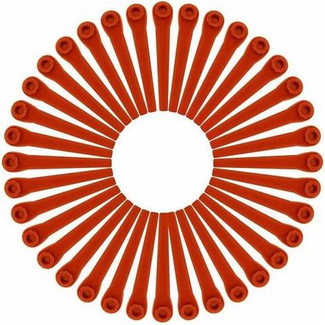 Jeu de 100 lames en plastique compatibles avec les tondeuses Gardena lames de rechange pour tondeuses Gardena et tondeuses sans fil rouge H (1/5)