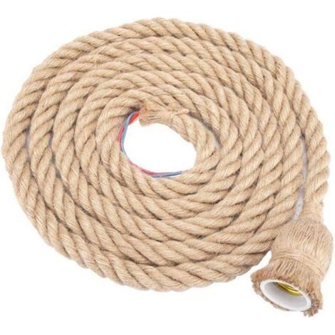 1.5m vintage hemp cable – E27 base for retro pendant light – Compatible with E27 bulbs – Quick installation (1/5)