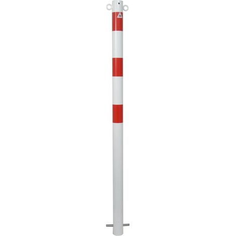 [GEBRAUCHT] B-Ware Schake Absperrpfosten Pfosten Poller Einbetonieren Weiß Rot ø60mm Ortsfest 2 öse
