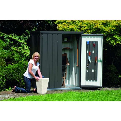 Biohort Armadio per attrezzi Misura 150 grigio scuro metallizzato 155x83 cm