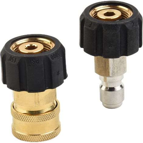 Adaptateur M22 vers raccord rapide 3/8" pour nettoyeur haute pression (Lot de 2) — Kit 5000 PSI pour pistolets de lavage auto