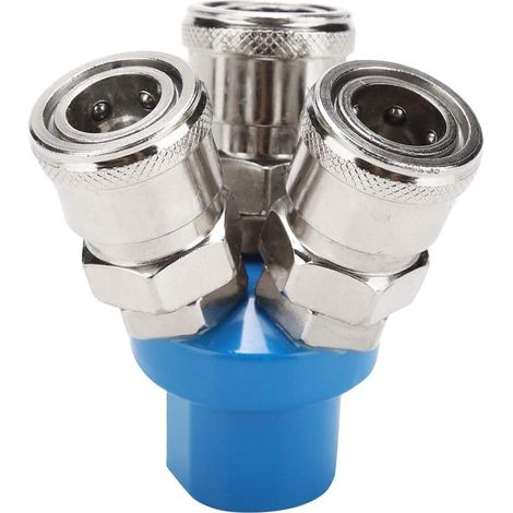 Raccord Pneumatique Té - 3 Voies - Collet Rapide 1/4 Pouces - Filetage Femelle 1/2 Pouces - Pour Tuyaux Air Comprimé - 1 Pièce (1/5)