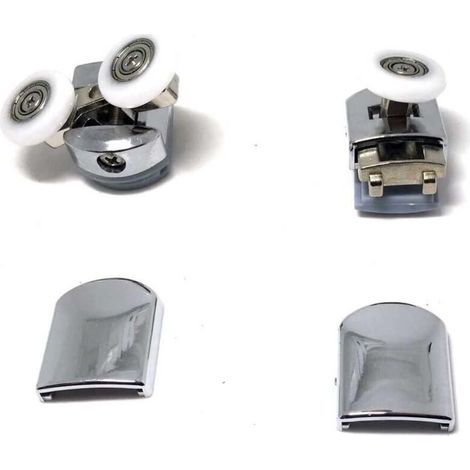 Lot de 8 roulettes pour porte de douche en alliage de zinc Roller diameter 20mm Matériau : alliage de zinc + galvanoplastie ABS. (1/4)