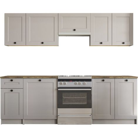 Conjunto de cocina Houston 1969 , 240x60cm, Encimera, Aglomerado laminado, MDF