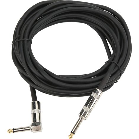 Câble de guitare coudé à droit 6,35 mm, cordon d'amplification audio pour jeu de scène professionnel, 20 pi (1/5)