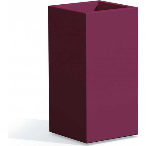 Vaso alto moderno di design 40x40 H80 in polimero viola resistente per interno ed esterno - Made in Italy - Monacis (1/5)