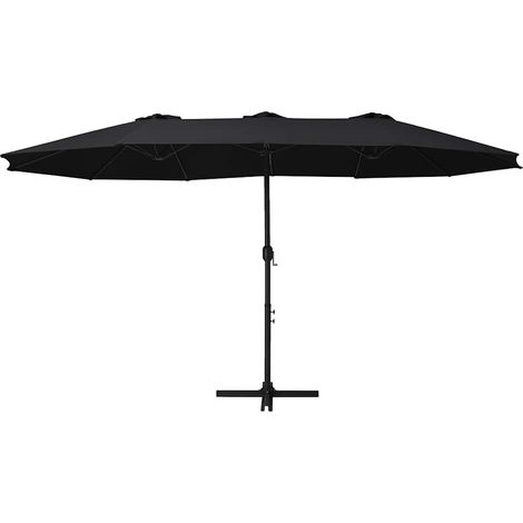 Maison Exclusive - Sombrilla de jardín con palo de aluminio negro (1/5)