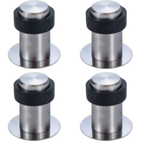 Adhesive Floor Doorstop 6cm Stainless Steel Door Stop Door Stopper (Pack of 4) - 6cm (1/5)