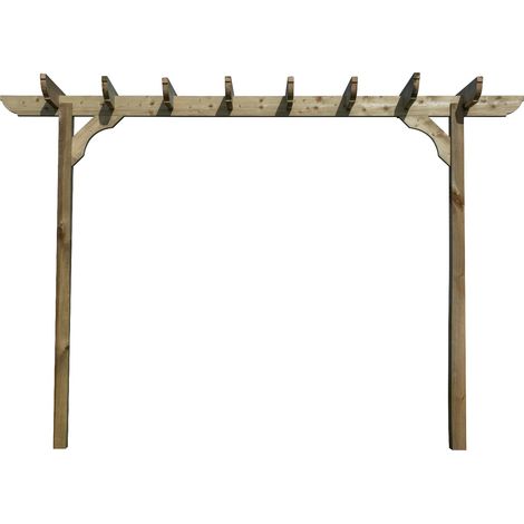 Corbel Single Beam Pergola, Plant Climbing Arbour, 2.4m (2 Uprights), (2 row kit), Light green (1/4)