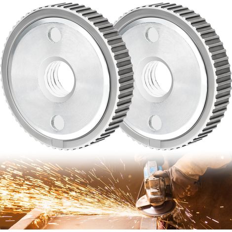 2 Pièces Ecrou Meuleuse M14, Écrou de Serrage Rapide Meuleuse Ecrou Disqueuse Rapide Ecrou Meuleuse d'Angle pour Disque de (1/4)