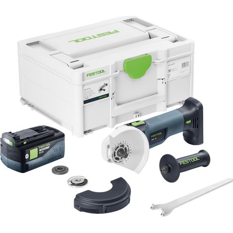 Smerigliatrice angolare a batteria Festool AGC 18-125 EB-Basic 18 V 125 mm Brushless + 1x batteria 5,0 Ah + Systainer - senza caricabatterie