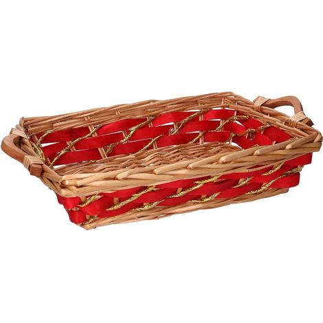 Cesta vimini rosso miele rettangolare cm48/52x36h13 (1/3)