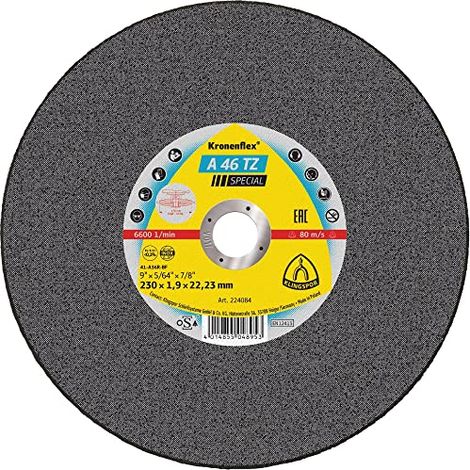 Klingspor A 46 TZ Special 187171 Disco di taglio dritto 125 mm 25 pz. Acciaio inox, Acciaio (1/3)